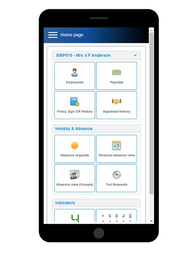 ESS access from a mobile phone