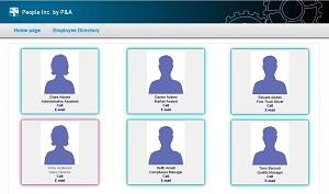 People Inc Employee Self Service directory listing showing contact details and employee status