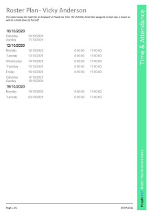 Roster plan